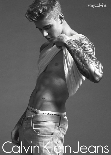 Джастин Бибер в рекламе Calvin Klein Jeans and Underwear