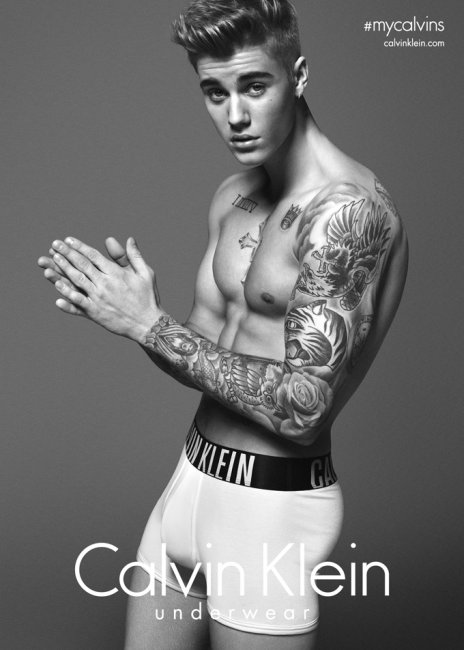 Джастин Бибер в рекламе Calvin Klein Jeans and Underwear