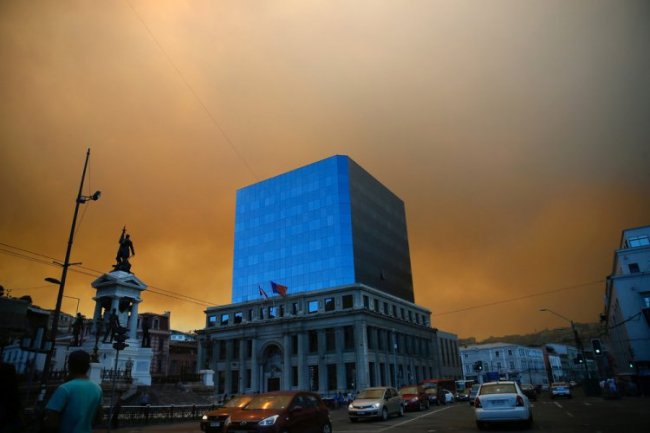 Крупный лесной пожар в Чили