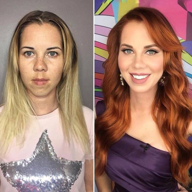 Современный макияж творит чудеса: "До и после" (26 фото)