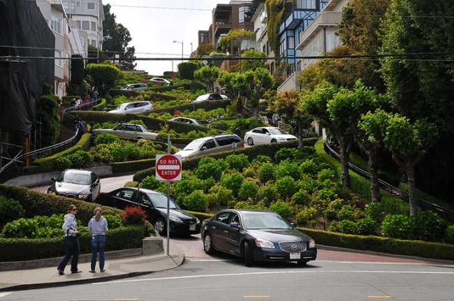 Самая кривая в мире улица из Сан-Франциско