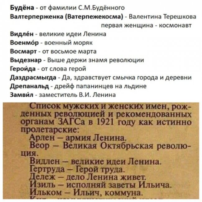 Самые необычные имена, которые давали советским детям (6 фото)