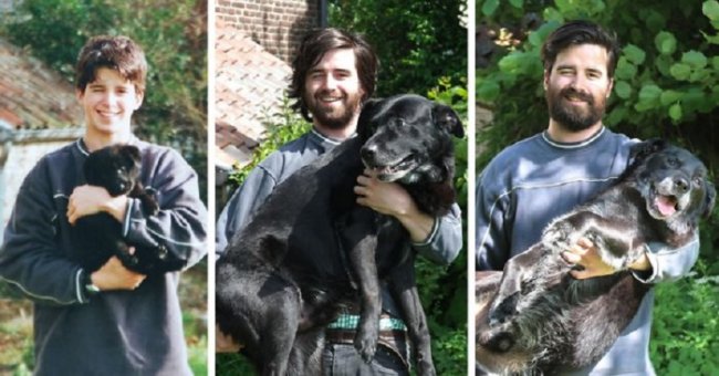До и после: 30 фотографий собак, которые выросли вместе со своими владельцами